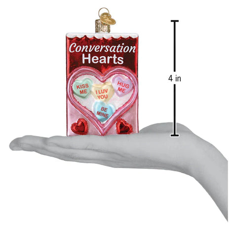 Conversation Hearts Candy Ornament