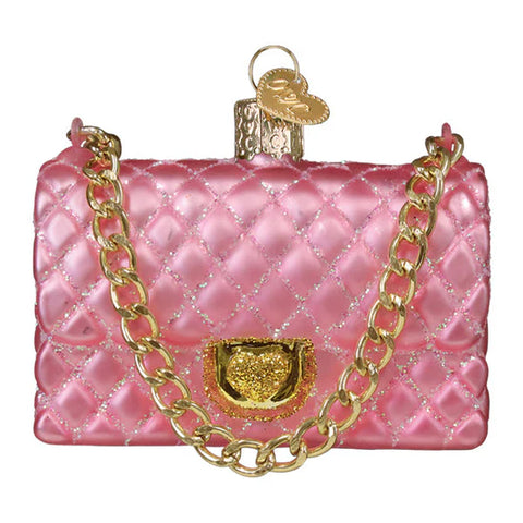 Quilted Purse Ornament, 3.25"