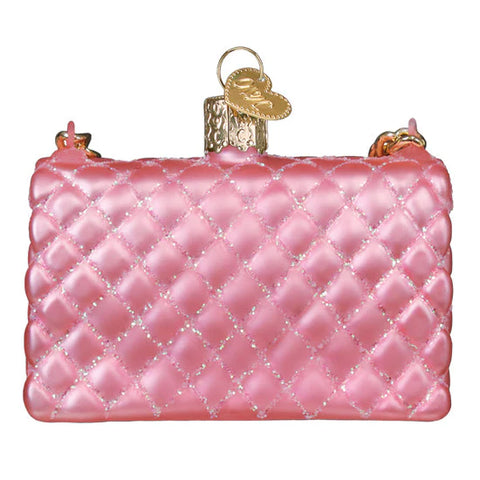 Quilted Purse Ornament, 3.25"