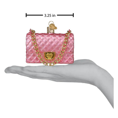 Quilted Purse Ornament, 3.25"