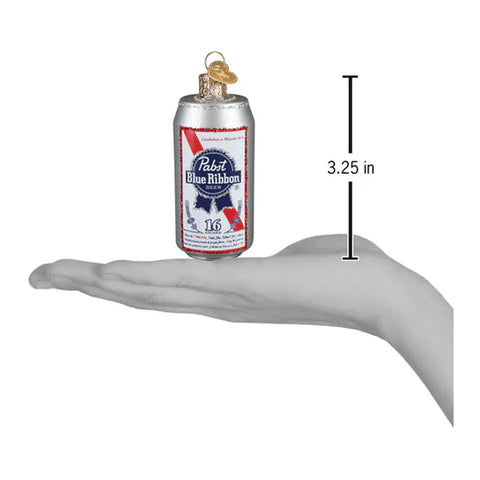 Pabst Blue Ribbon Beer Can Ornament, 3.25"