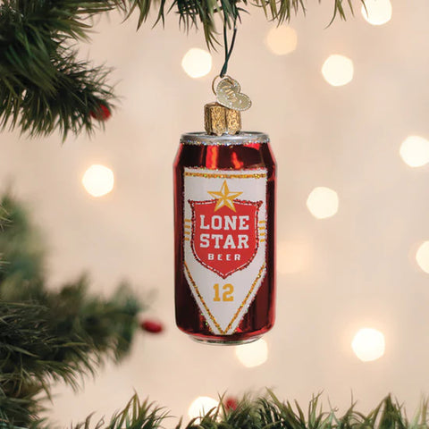 Lone Star Beer Can Ornament, 3.25"