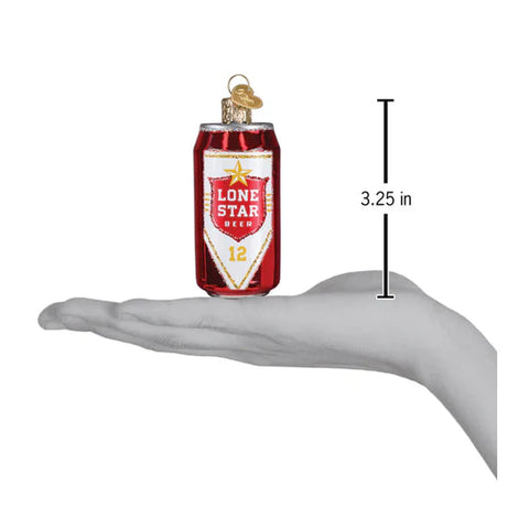 Lone Star Beer Can Ornament, 3.25"