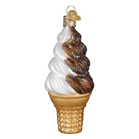 Chocolate Swirl Soft Serve Ornament, 4.25"