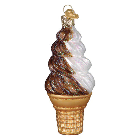 Chocolate Swirl Soft Serve Ornament, 4.25"