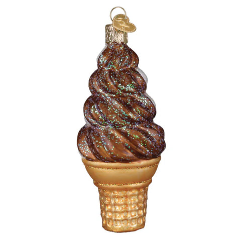 Chocolate Swirl Soft Serve Ornament, 4.25"