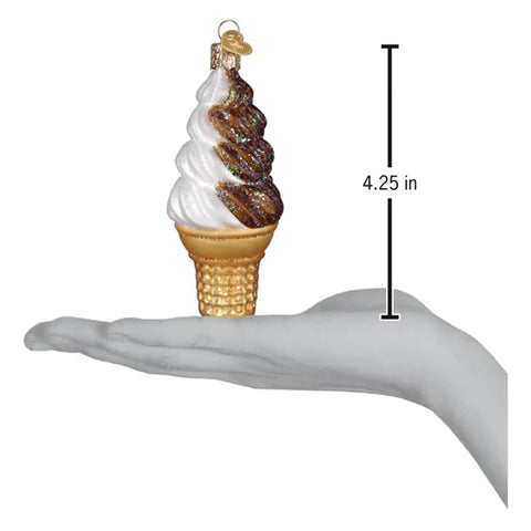 Chocolate Swirl Soft Serve Ornament, 4.25"