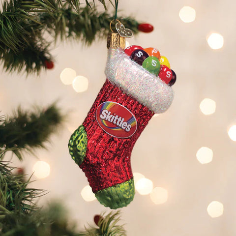Skittles Stocking Ornament, 4.5"