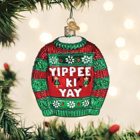 Yippee Ki Yay Sweater Ornament, 4"