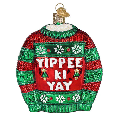 Yippee Ki Yay Sweater Ornament, 4"