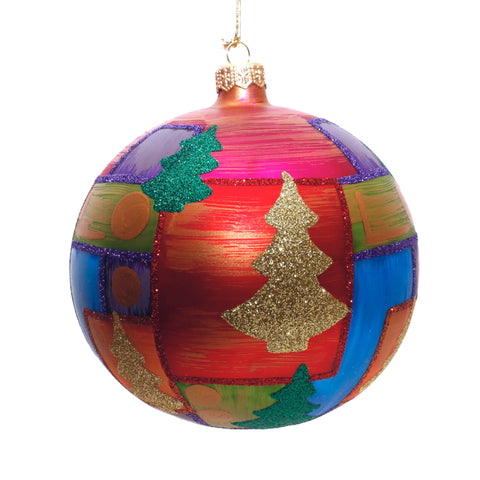 Christmas Forest Ball Ornament, 5"