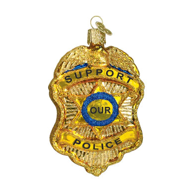 Police Badge Glass Ornament