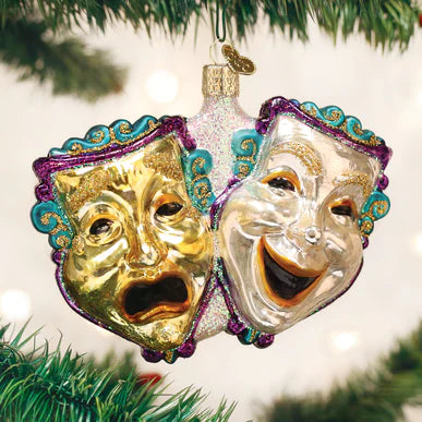 Comedy & Tragedy Glass Ornament