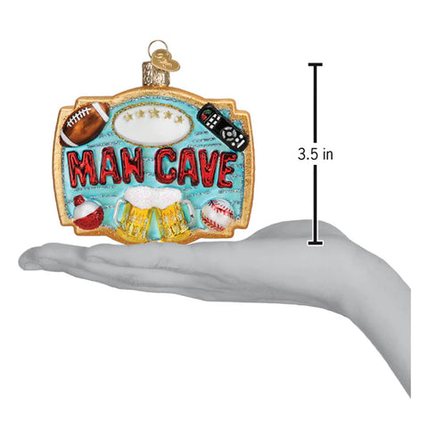 Man Cave Glass Ornament