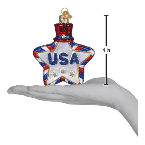 USA Star Ornament, 4"