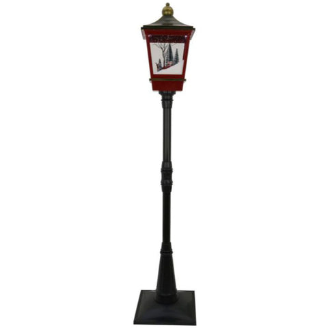 Snowing Santa Lamp Post 72"