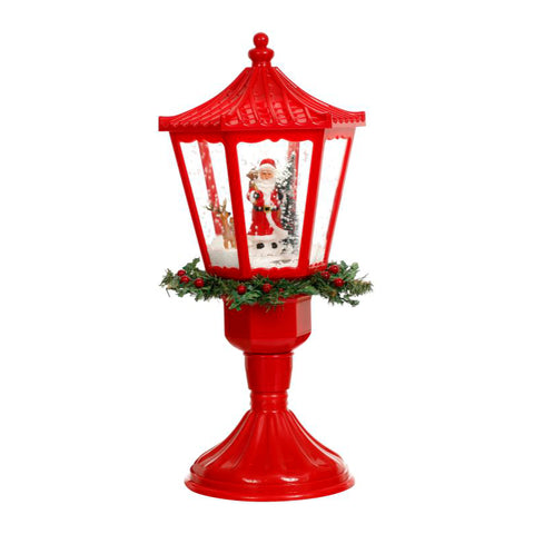 Snowing Lantern with Santa, 19"