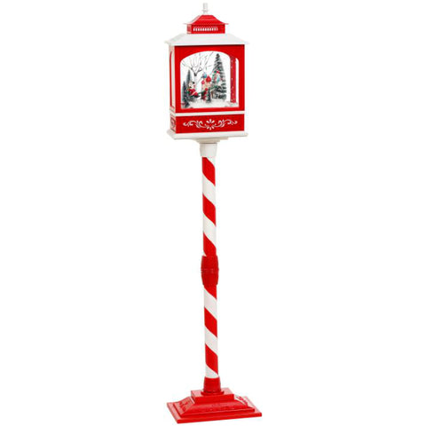 Snowing Candy Cane Lamp Post, 49"