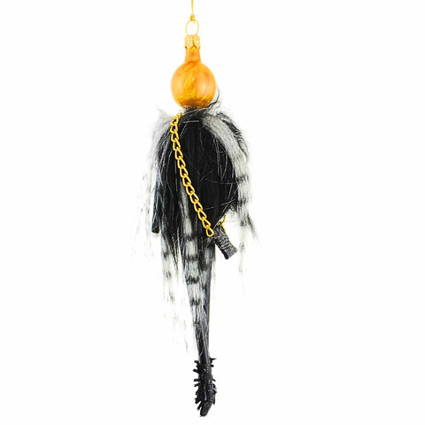 Raegan Lady in Fur Vest Glass Ornament, 6.75"