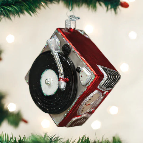 Record Player Ornament, 4.5"