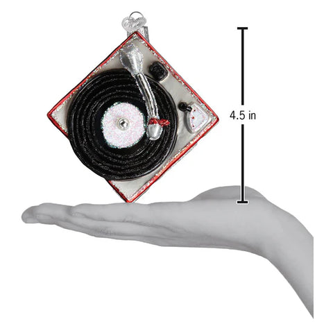 Record Player Ornament, 4.5"