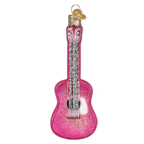 Glittered Glam Guitar Ornament, 4.75"