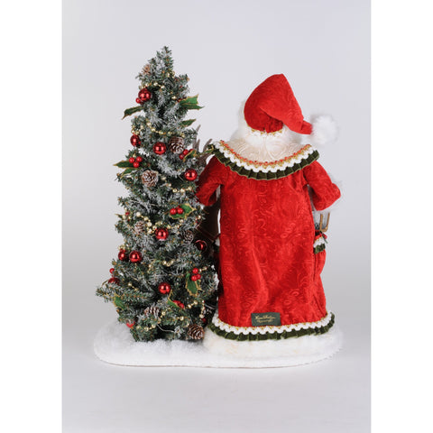 Lighted Woodland Eve of Christmas Santa Figurine, 22"