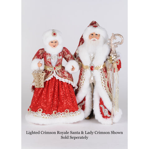Lighted Crimson Royale Santa Figurine, 21"
