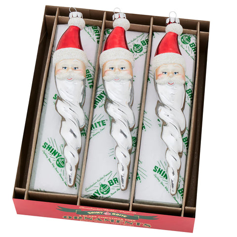 Holiday Splendor Santa Icicles, 7" (Set of 3)