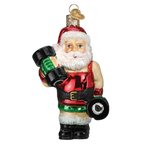Bodybuilder Santa Ornament, 4.75"