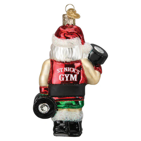 Bodybuilder Santa Ornament, 4.75"