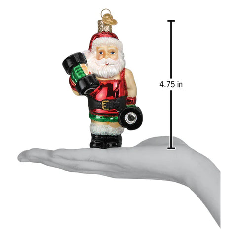 Bodybuilder Santa Ornament, 4.75"