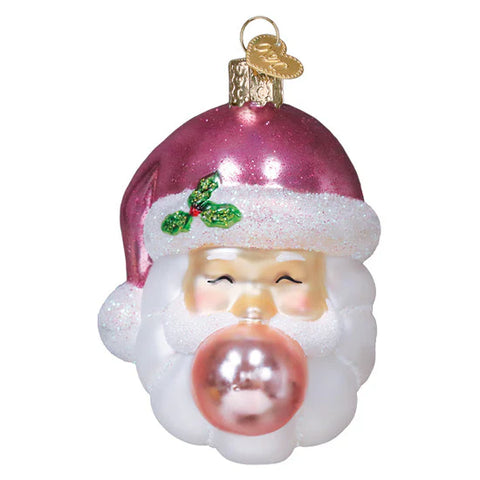 Bubblegum Papa Noel Ornament, 3.25"