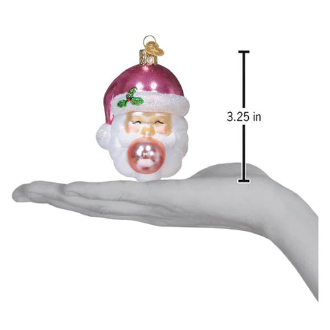 Bubblegum Papa Noel Ornament, 3.25"