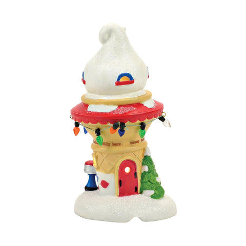 North Pole Series Village - Santa's DQ Cone House Lighted Figurine, 5.2"