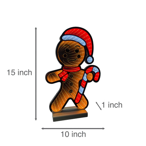 Infinity Christmas Gingerbread Man With Wooden Base (15")