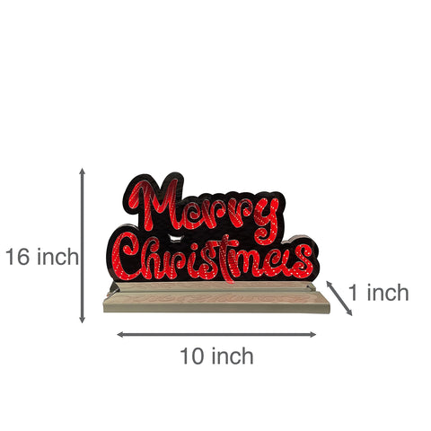 Infinity Merry Christmas Letters With Wooden Base (16")