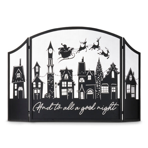 48" "And to All a Good Night" Fireplace Screen