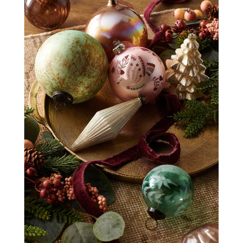 Glittered Diamond Ribbed Ornament, 5.5" (3 Styles - Sold individually)