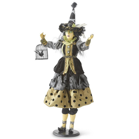 Endora Witch w/Gray Green and Black Dot Dress, 26.5"