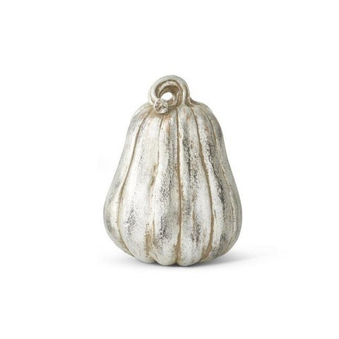 Antique Silver Resin Pumpkins, 9" (3 styles - sold individually)