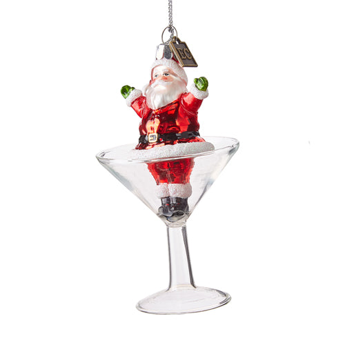 4.5" Party at the Kringles Glass Ornament