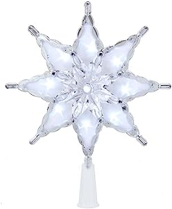 10" 8 Point Star Cool White LED Light Treetopper