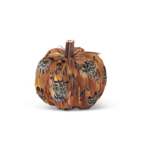 Feather Pumpkins, 3.25" (4 Styles - Sold individually)