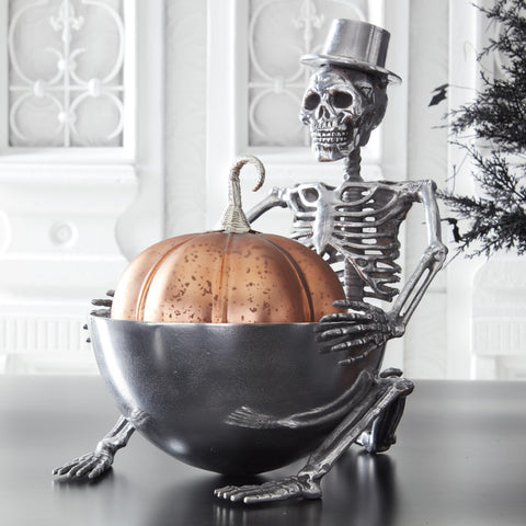 Silver Metal Skeleton Ice Bucket, 18"