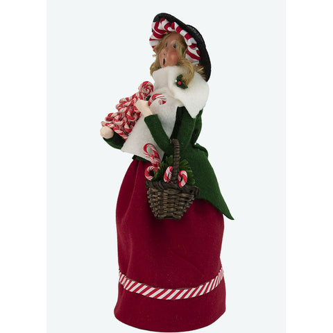 Candy Cane Lady Caroler Figurine, 13"