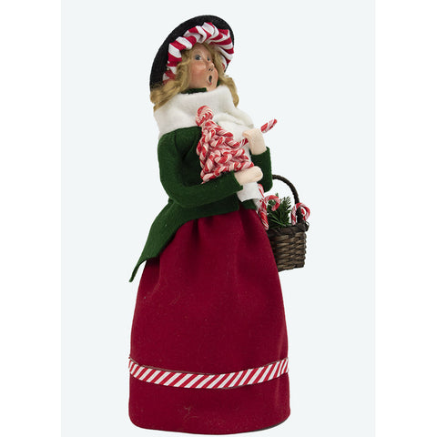 Candy Cane Lady Caroler Figurine, 13"
