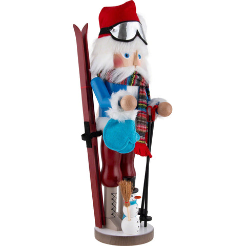 Skier Santa Nutcracker Figurine, 18"