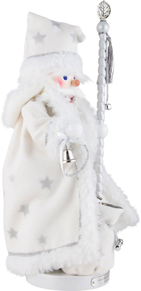 Steinbach Cozy Silver Bell Santa w/Music Nutcracker Figurine, 20.5"