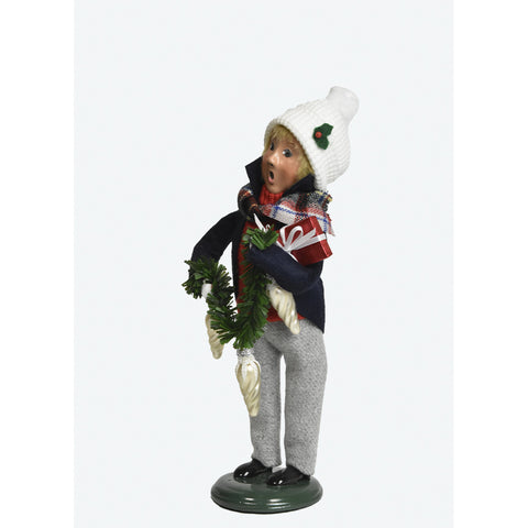Ornament Family Boy Caroler Figurine, 10"